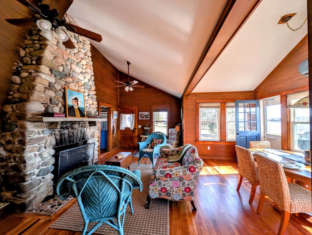 Picturesque Waterfront Cottage with Waterfall Views, Fireplace & Deck, Near Acadia National Park in Gouldsboro, Maine
