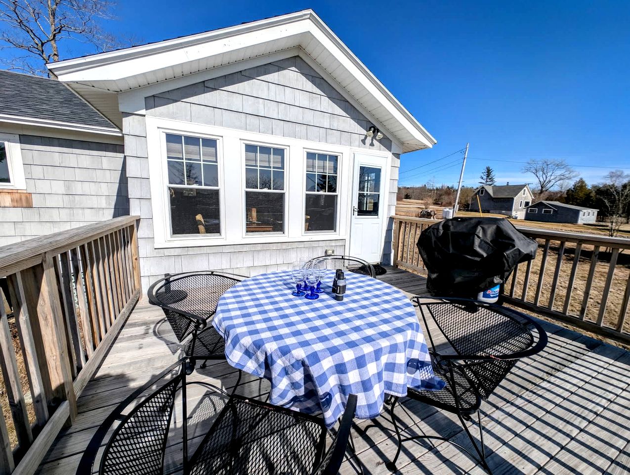 Picturesque Waterfront Cottage with Waterfall Views, Fireplace & Deck, Near Acadia National Park in Gouldsboro, Maine