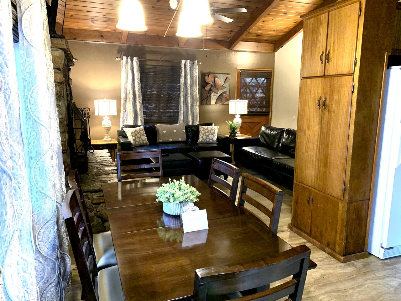 Rustic Cabin with Gorgeous Stone Fireplace in the Heart of Big Bear, California