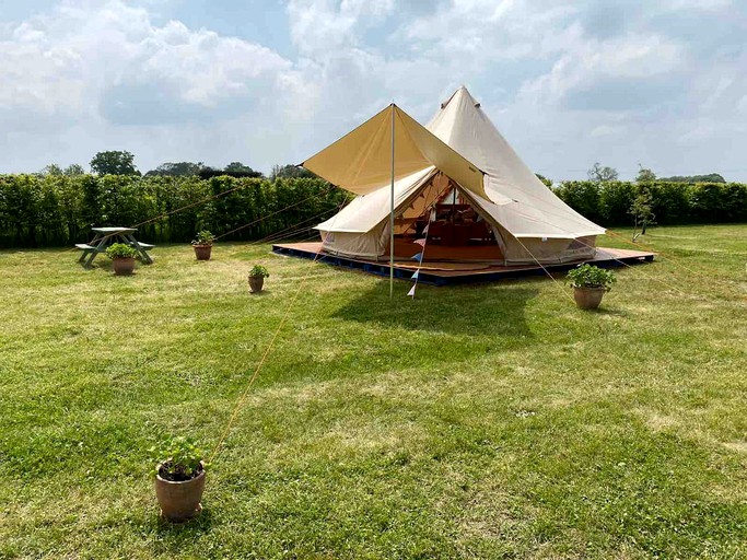 Bell tent rental for glamping in Norfolk