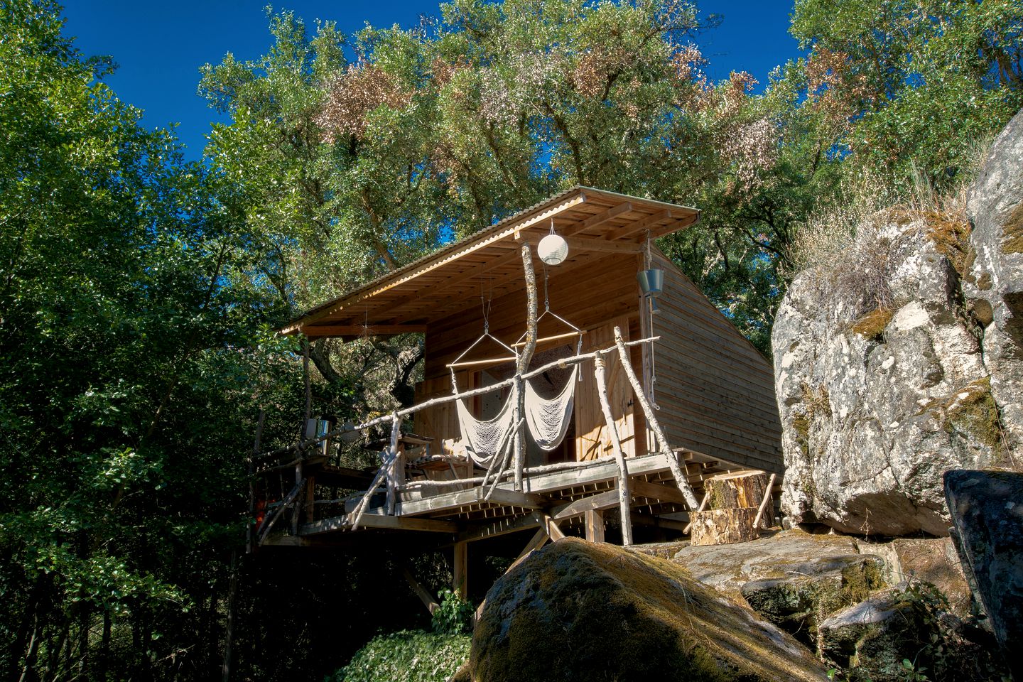 Secluded Wooden Cabin Rental with River Views near Marvão in Portugal