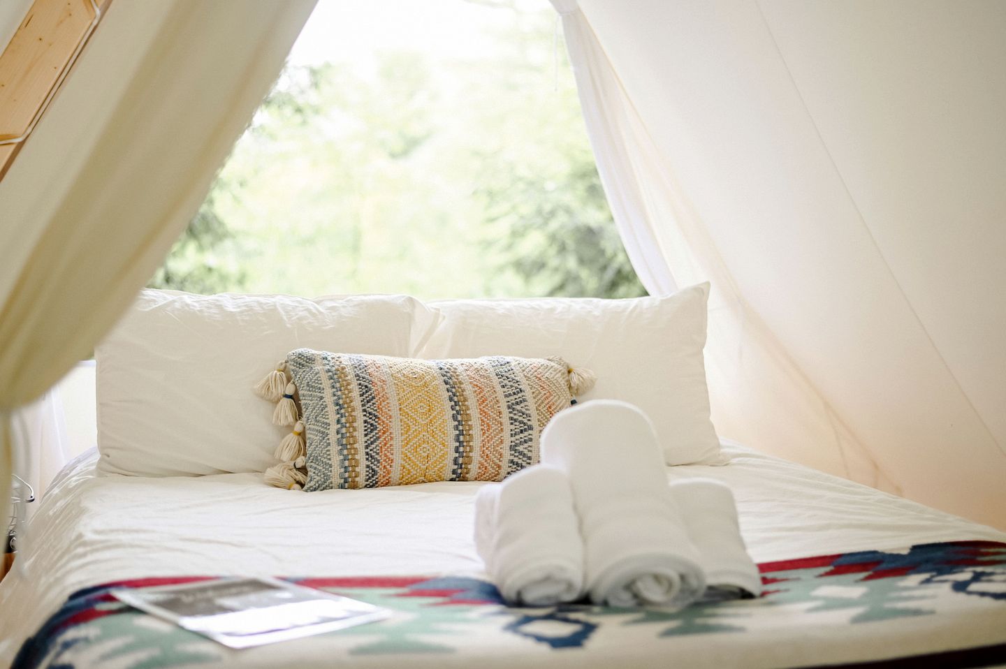 Beautiful A-frame Safari Tent Surrounded by Trees in North Woodstock, New Hampshire