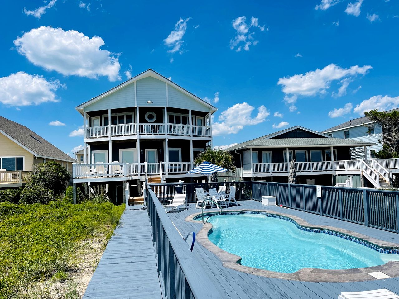 Spacious Oceanview Cottage Rental with a Private Pool Close to Secession, North Carolina