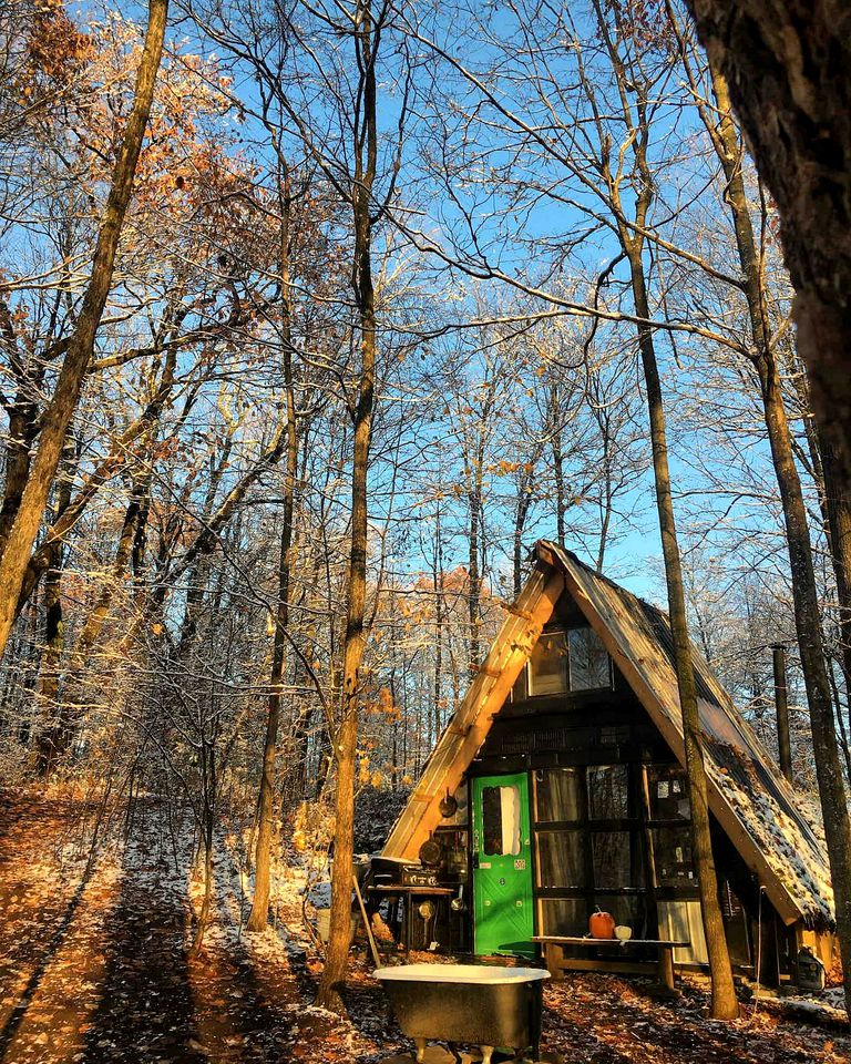 Rustic Upcycled Cabin with a Wood Stove Perfect for Central New York Camping