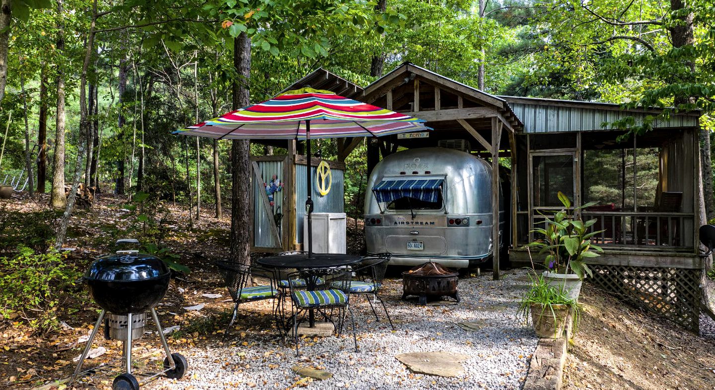 Vintage Airstream Trailer for a Glamping Escape in Alabama