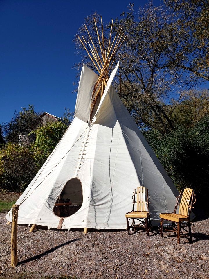Romantic Tipi Accommodation with Fire Pit Ideal for Camping in Waupaca, WI