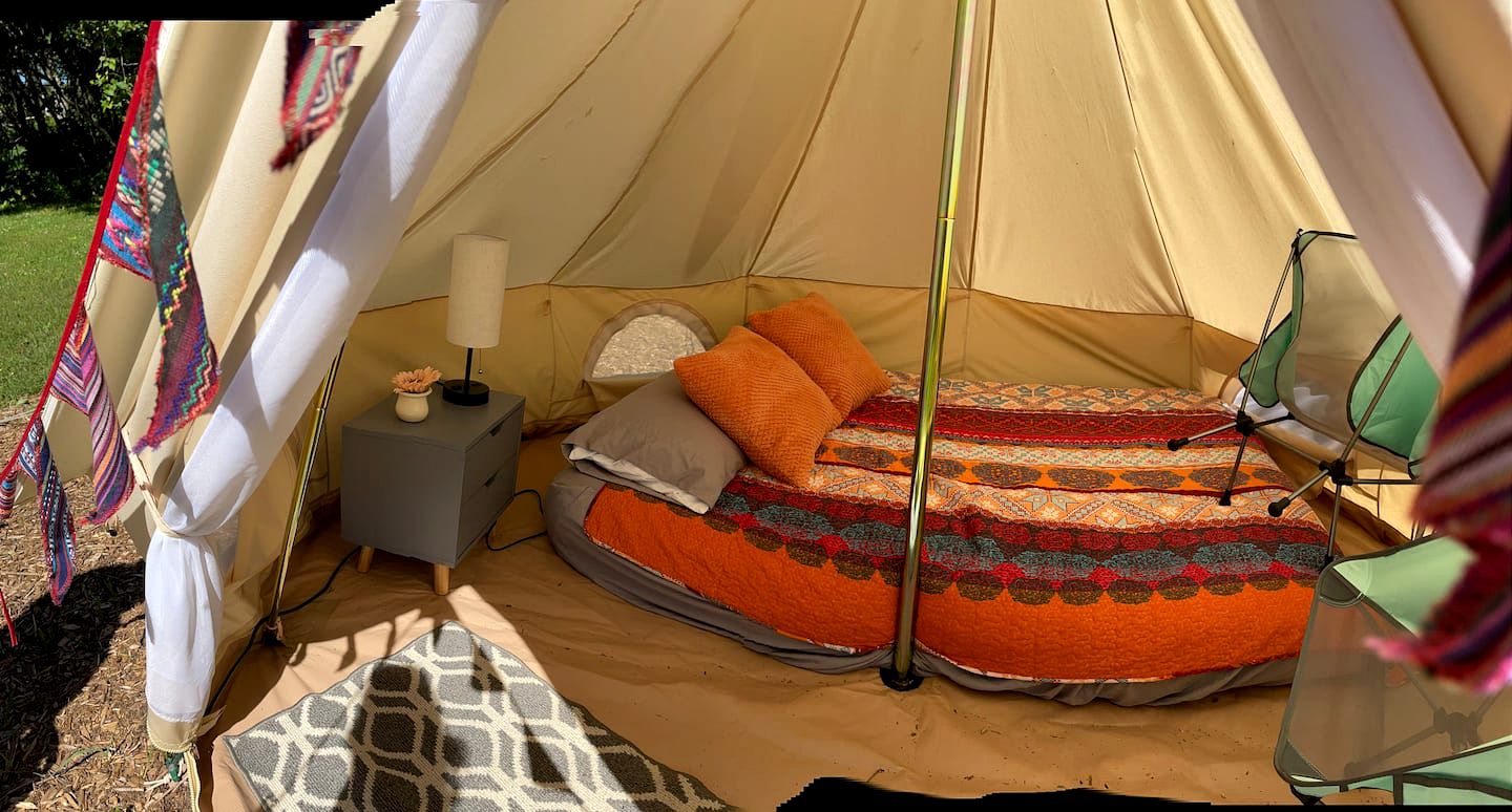 Romantic Boho Bell Tent for a Glamping Getaway in Wisconsin