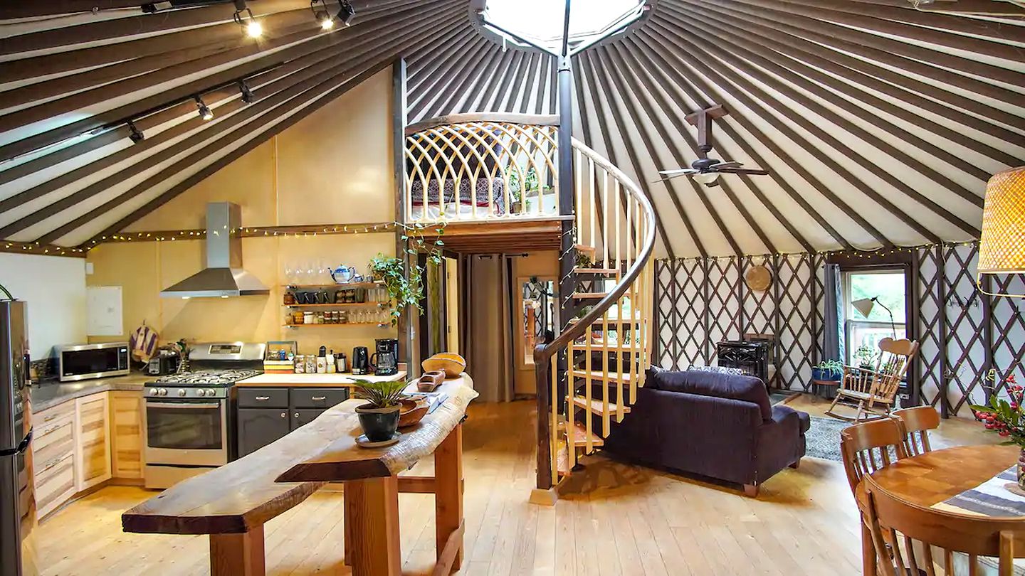 Magical Yurt Accommodation with Indoor Fireplace Ideal for a Vancouver Island Getaway