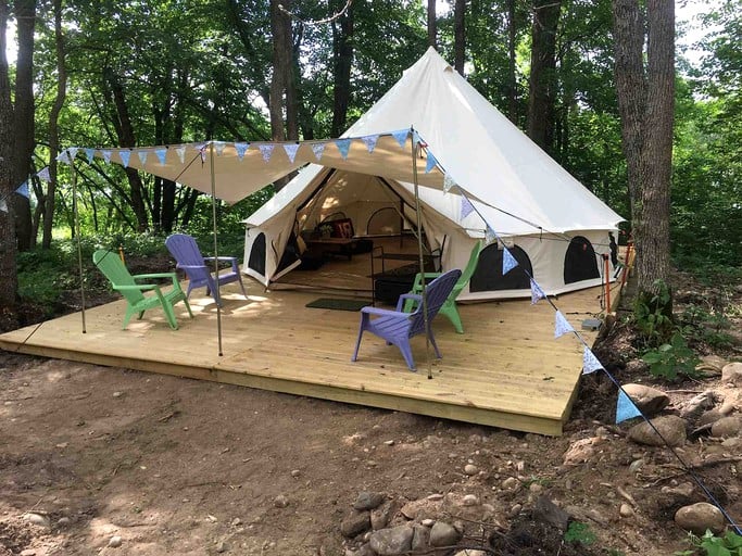 Go glamping in Minnesota at this bell tent rental!