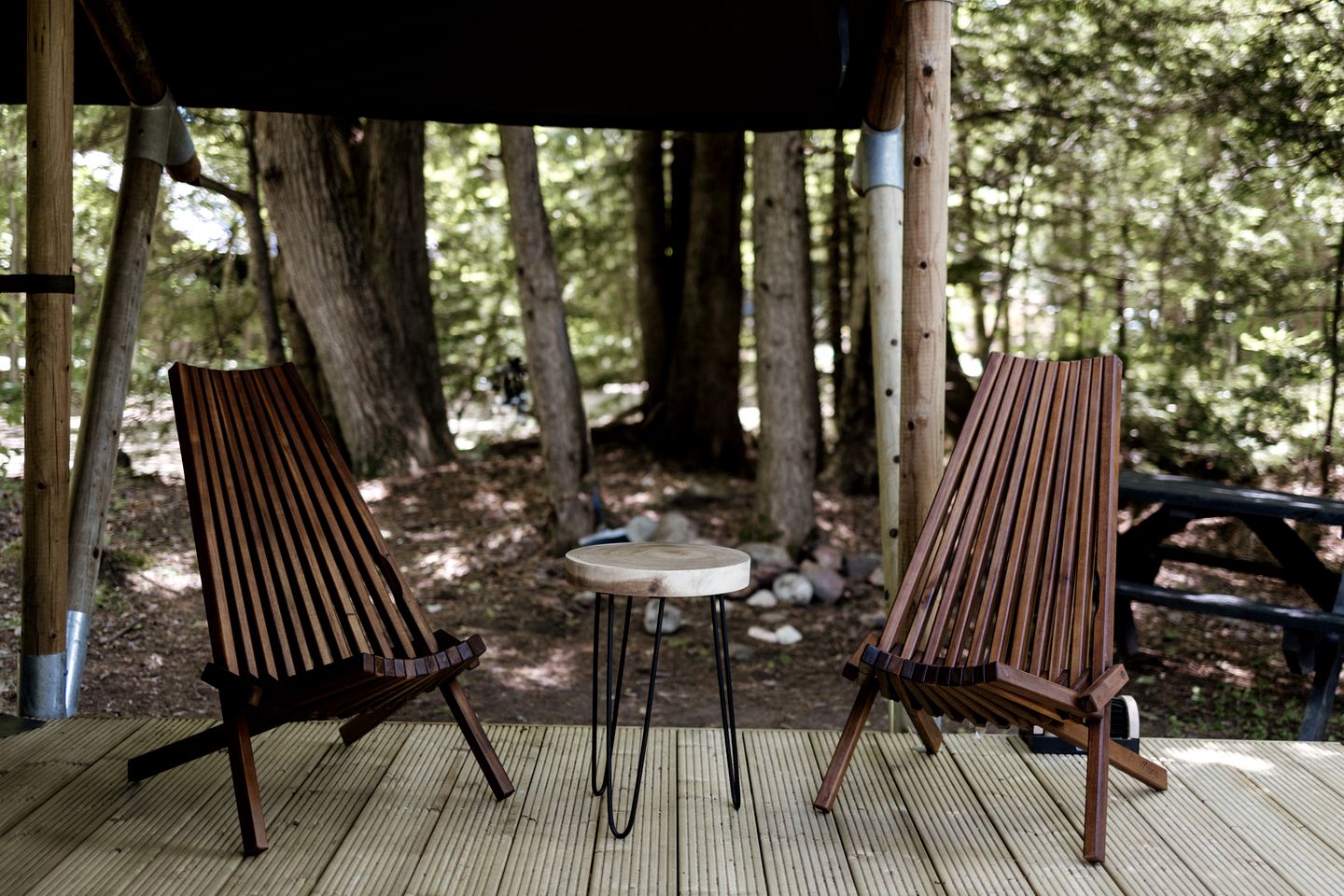 Impressive Romantic Safari Tent with Outdoor Sauna in New Hampshire