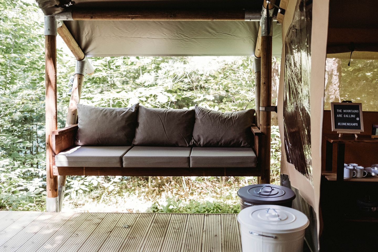 Impressive Romantic Safari Tent with Outdoor Sauna in New Hampshire