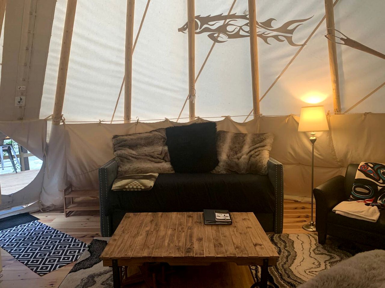 Luxury Tipi Rental in Fraser Canyon for Glamping in BC, Canada