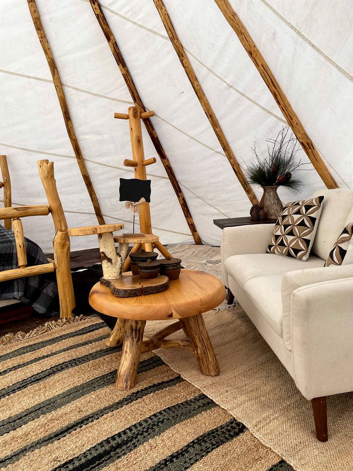 Romantic Tipi Accommodation with Fire Pit Ideal for Camping in Waupaca, WI
