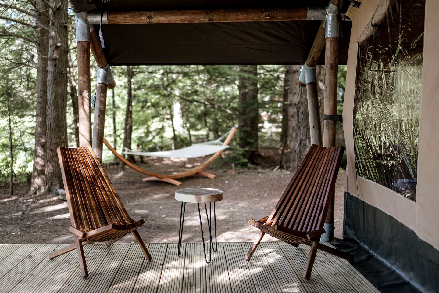 Outstanding Safari Tent with Fire Pit and Nice Sights in North Woodstock, New Hampshire