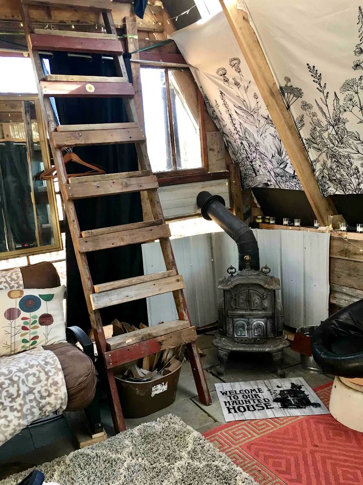 Rustic Upcycled Cabin with a Wood Stove Perfect for Central New York Camping