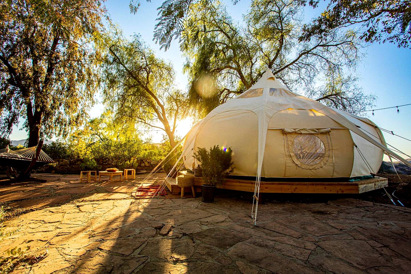 Moroccan Bell Tent for a Yoga Weekend Glamping near Los Angeles