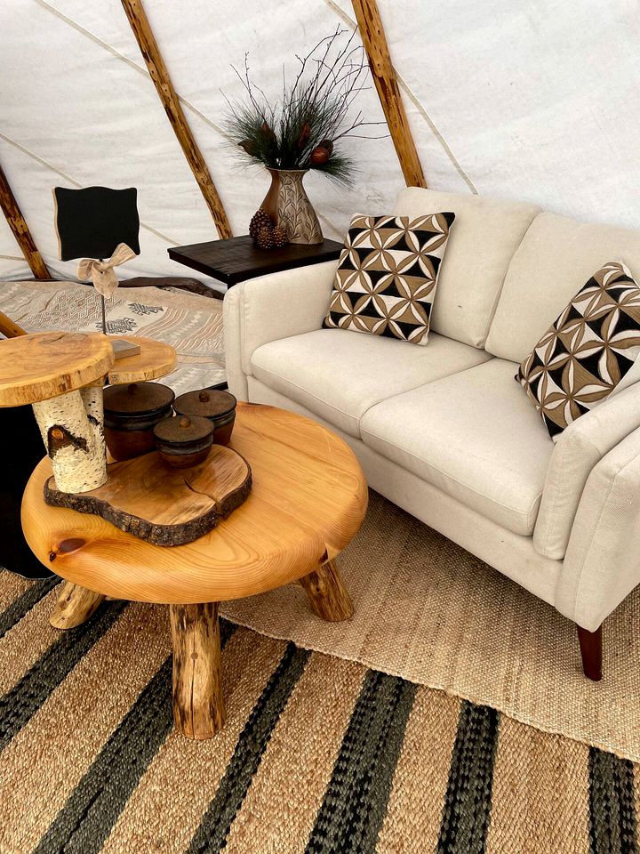 Romantic Tipi Accommodation with Fire Pit Ideal for Camping in Waupaca, WI