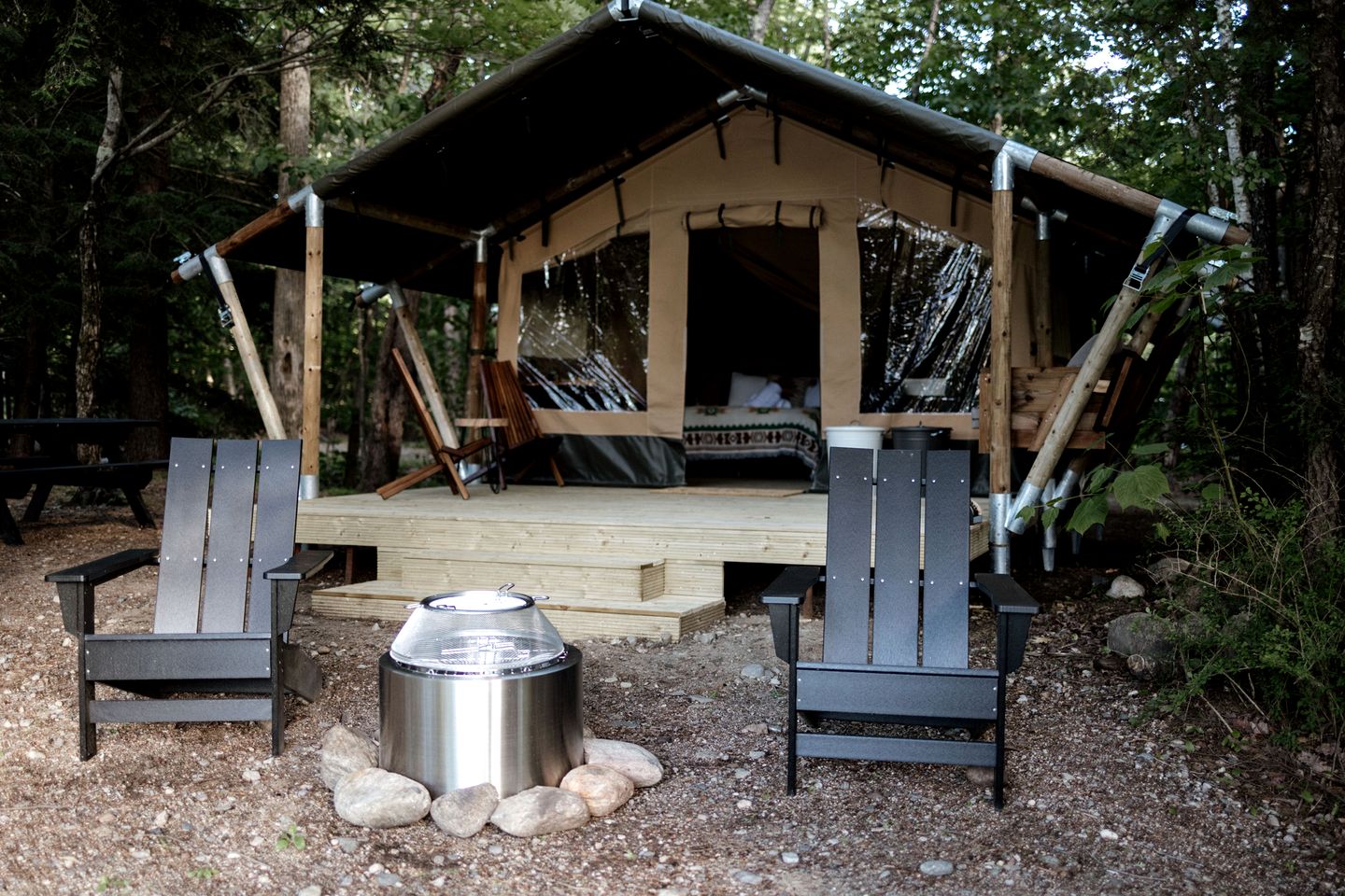 Charming Safari Tent with Sauna and Fire Pit in North Woodstock, New Hampshire