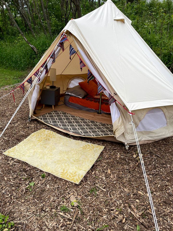 Romantic Boho Bell Tent for a Glamping Getaway in Wisconsin