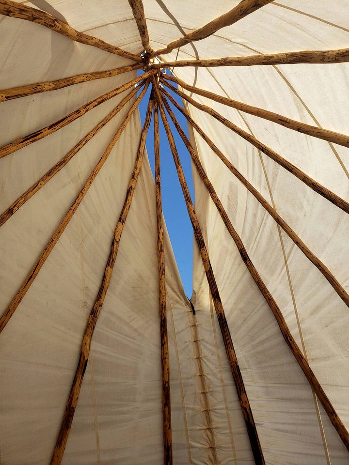 Romantic Tipi Accommodation with Fire Pit Ideal for Camping in Waupaca, WI