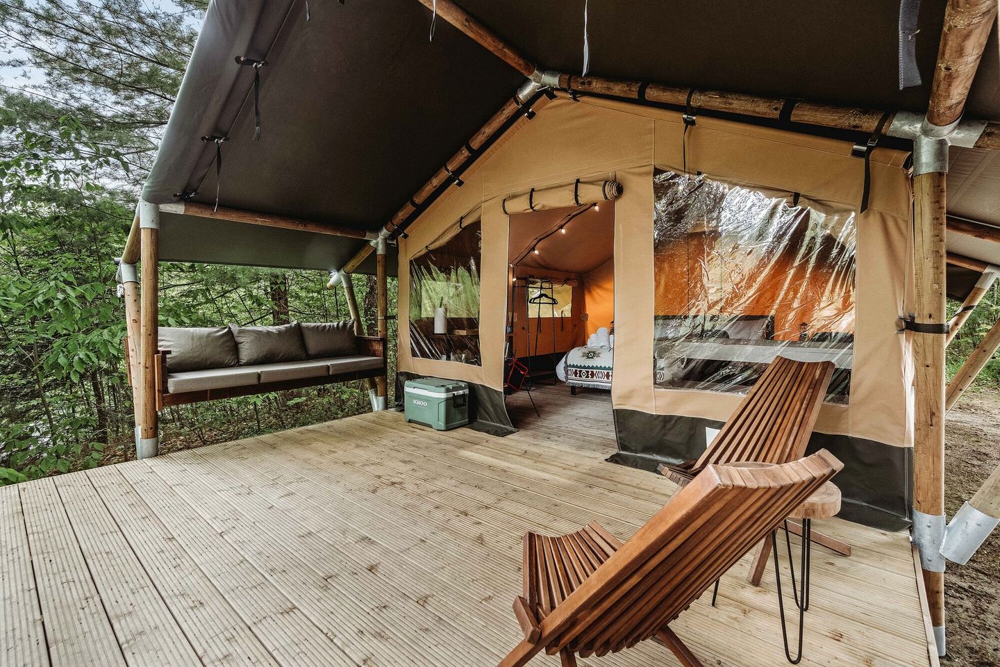 Delightful Safari Tent with Fire Pit and Sauna in North Woodstock, New Hampshire