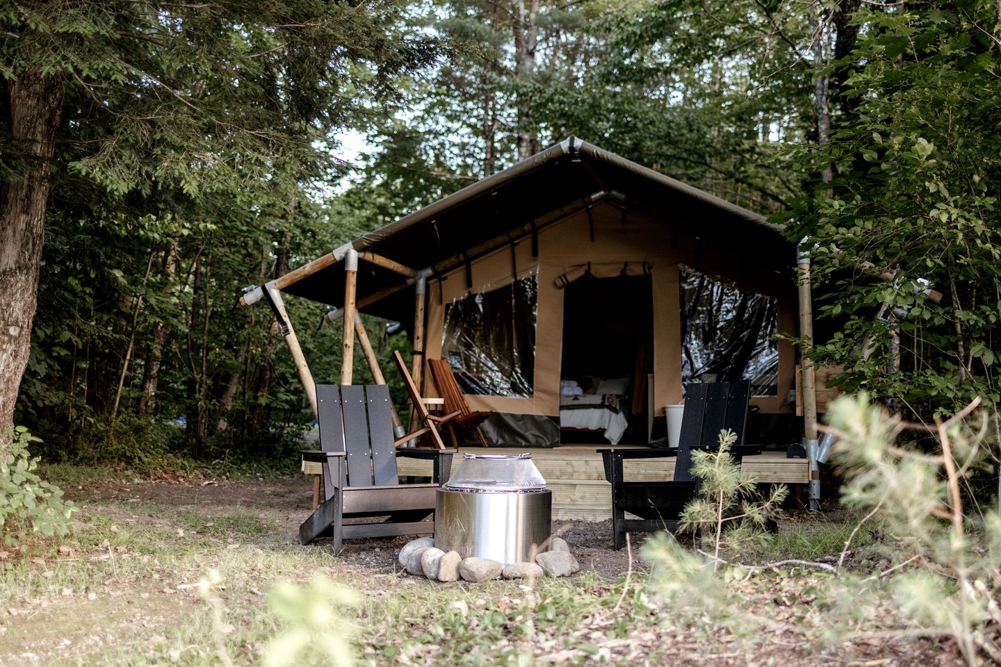 Delightful Safari Tent with Fire Pit and Sauna in North Woodstock, New Hampshire