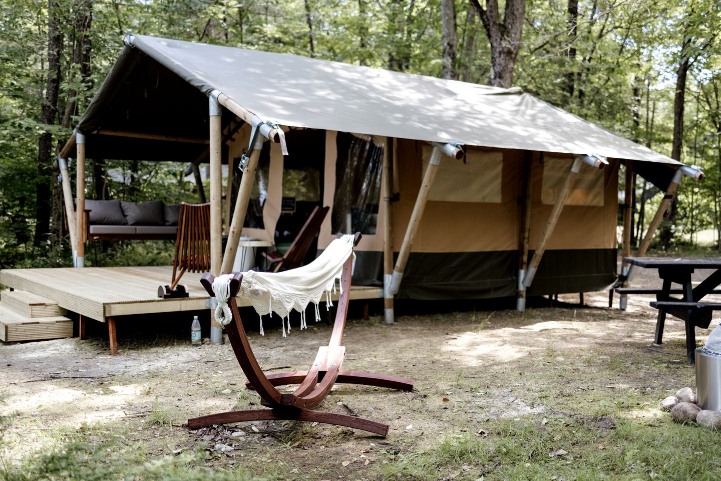 Secluded Safari Tent with Amazing Lakefront Vistas, Sauna and Barbecue in North Woodstock, New Hampshire