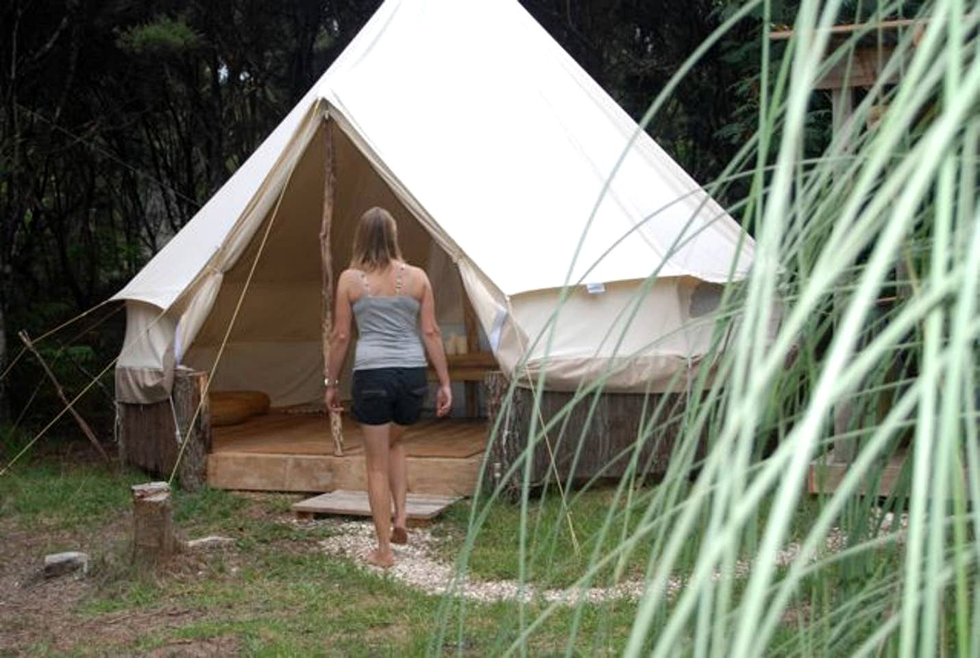 Boutique Beachfront Bell Tent Rental for Romantic New Zealand Holidays in Kaitaia