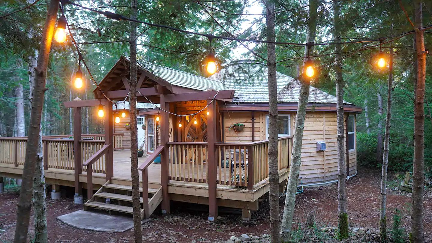 Magical Yurt Accommodation with Indoor Fireplace Ideal for a Vancouver Island Getaway
