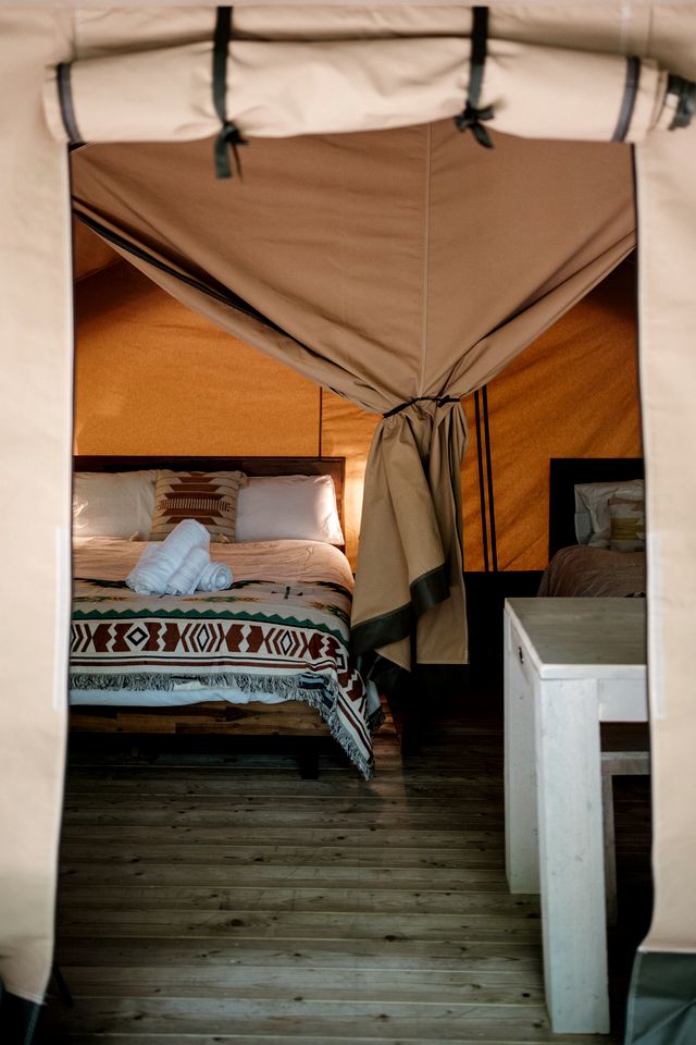 Lakefront Safari Tent with Fire Pit and Sauna in North Woodstock, New Hampshire