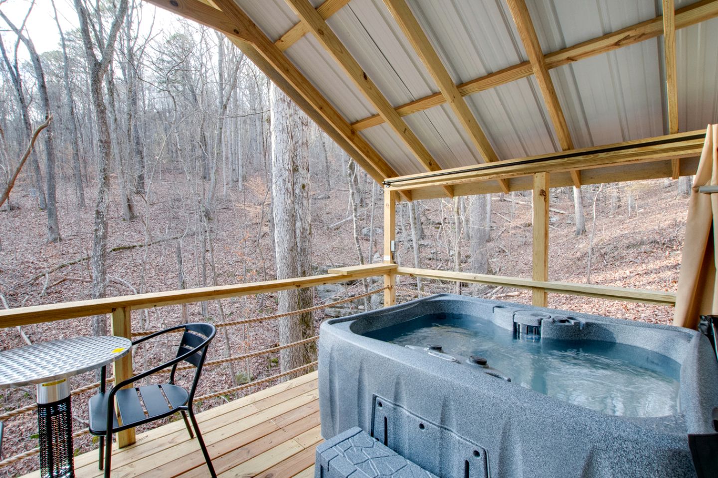 Luxury Glamping Tent with Jacuzzi on the Deck in Alabama