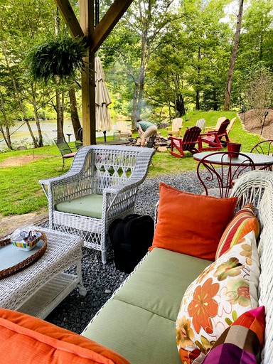 Riverfront Rental with Fire Pit Perfect for Group Glamping near Asheville, North Carolina | Bell Tents (Green Mountain, North Carolina, United States