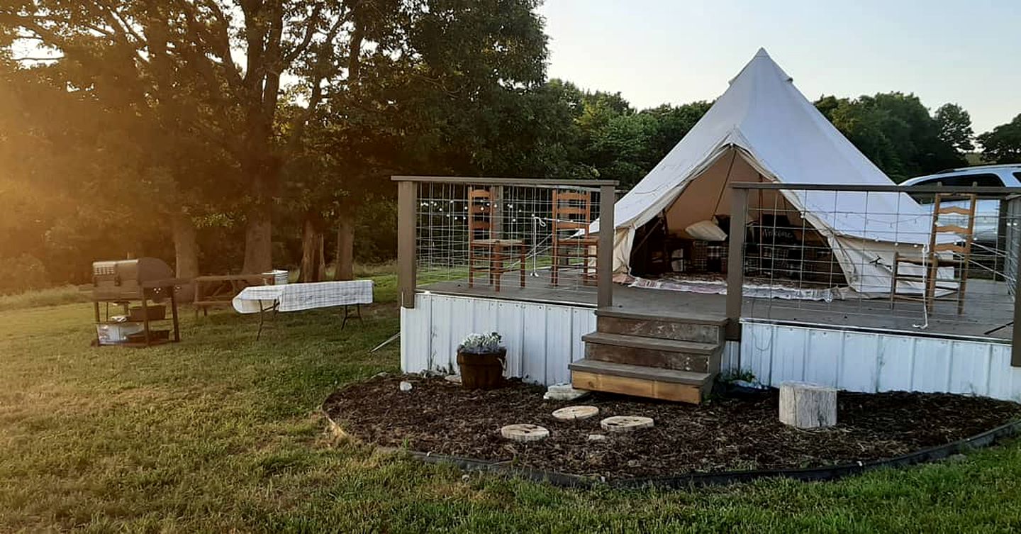 Beautiful Bell Tent Rental Perfect for Arkansas Glamping