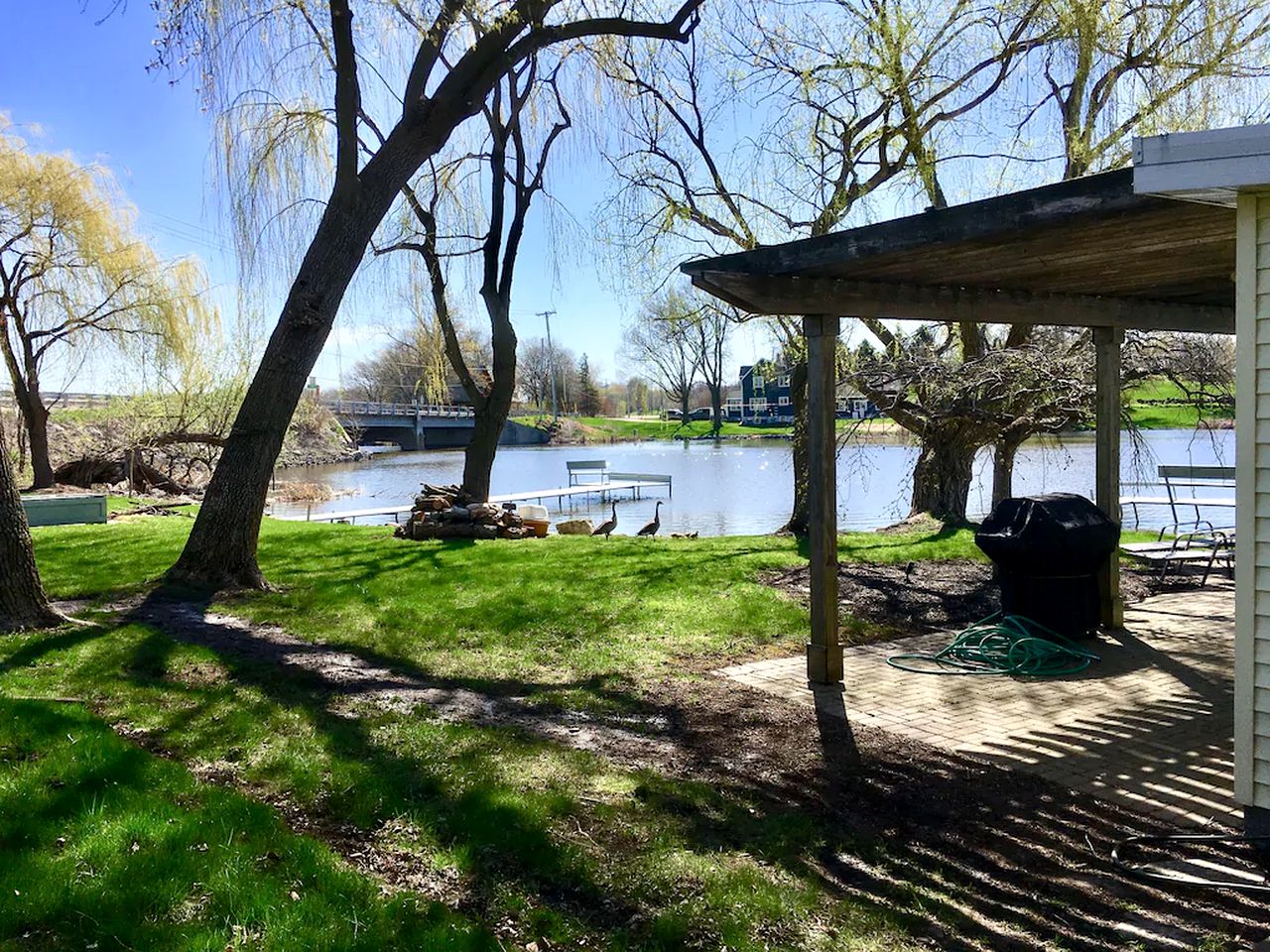 Romantic Riverfront Cottage with a Pier near Milwaukee, Wisconsin