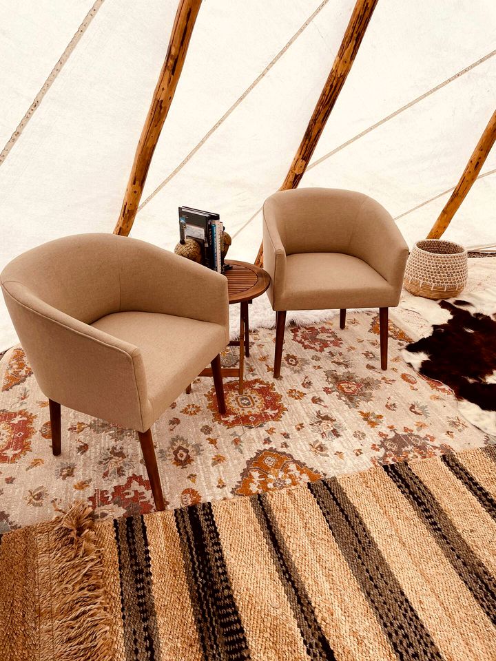 Romantic Tipi Accommodation with Fire Pit Ideal for Camping in Waupaca, WI