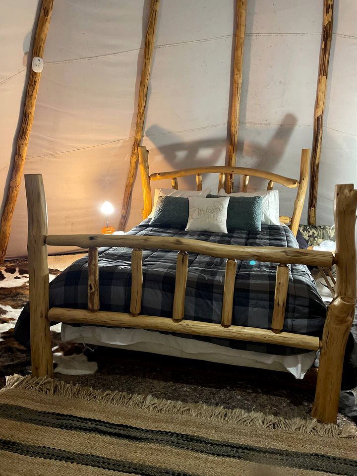 Romantic Tipi Accommodation with Fire Pit Ideal for Camping in Waupaca, WI