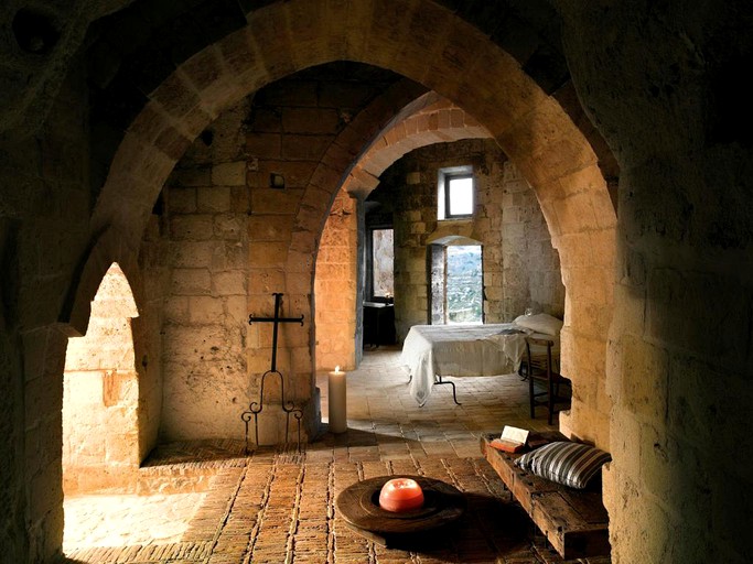 Unique Cave Rental with Deluxe Tub in Medieval Village of Basilicata Region | Caves (Matera, Basilicata, Italy)