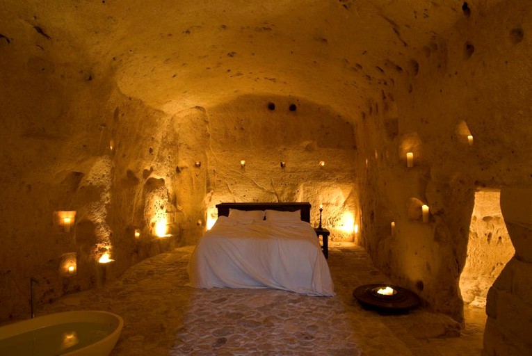 Unique Cave Rental with Deluxe Tub in Medieval Village of Basilicata Region | Caves (Matera, Basilicata, Italy)