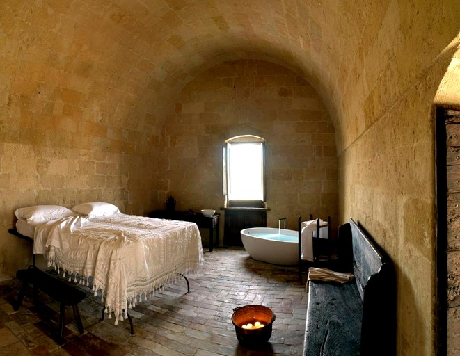 Unique Cave Rental with Deluxe Tub in Medieval Village of Basilicata Region | Caves (Matera, Basilicata, Italy)