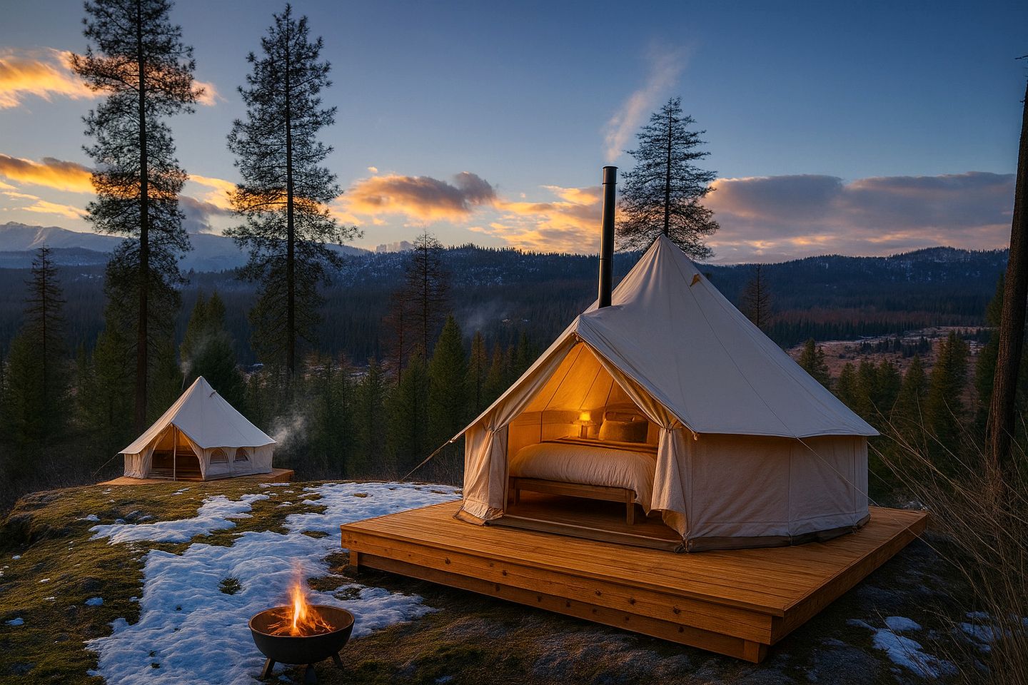 Scenic Glamping Stay with Quiet Privacy and Restful Views in Sandpoint, Idaho