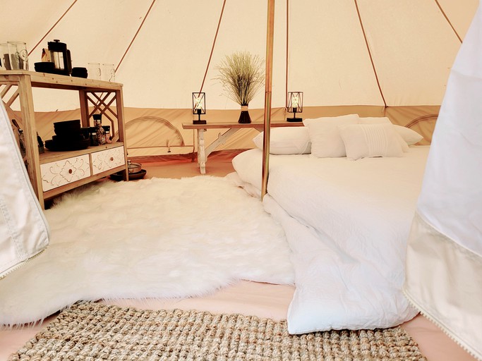 Bell tent glamping in South Carolina