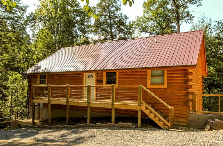 Great Smoky Mountain Glamping Getaway in this Lovely Cabin Rental with Hot Tub in Gatlinburg