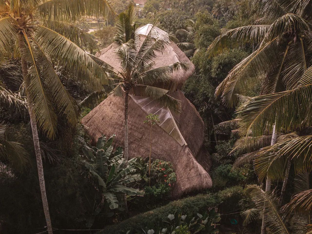 Exterior of giant tree house in Bali.