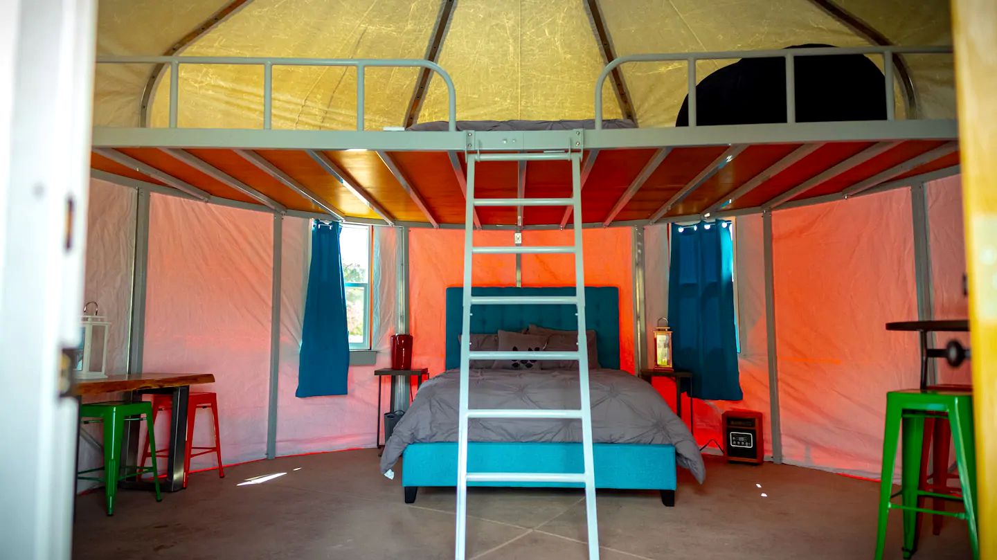 Riverside Yurt Rental with Scenic Views for Luxury Camping in Canon City, Colorado