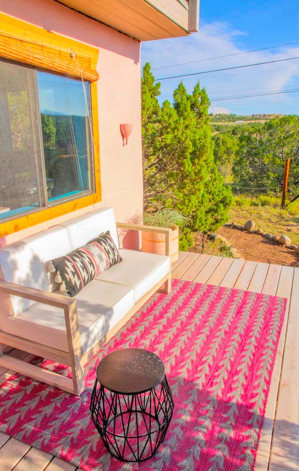 Vibrant Two-Story Cottage for a Unique Glamping Getaway in Santa Fe, New Mexico