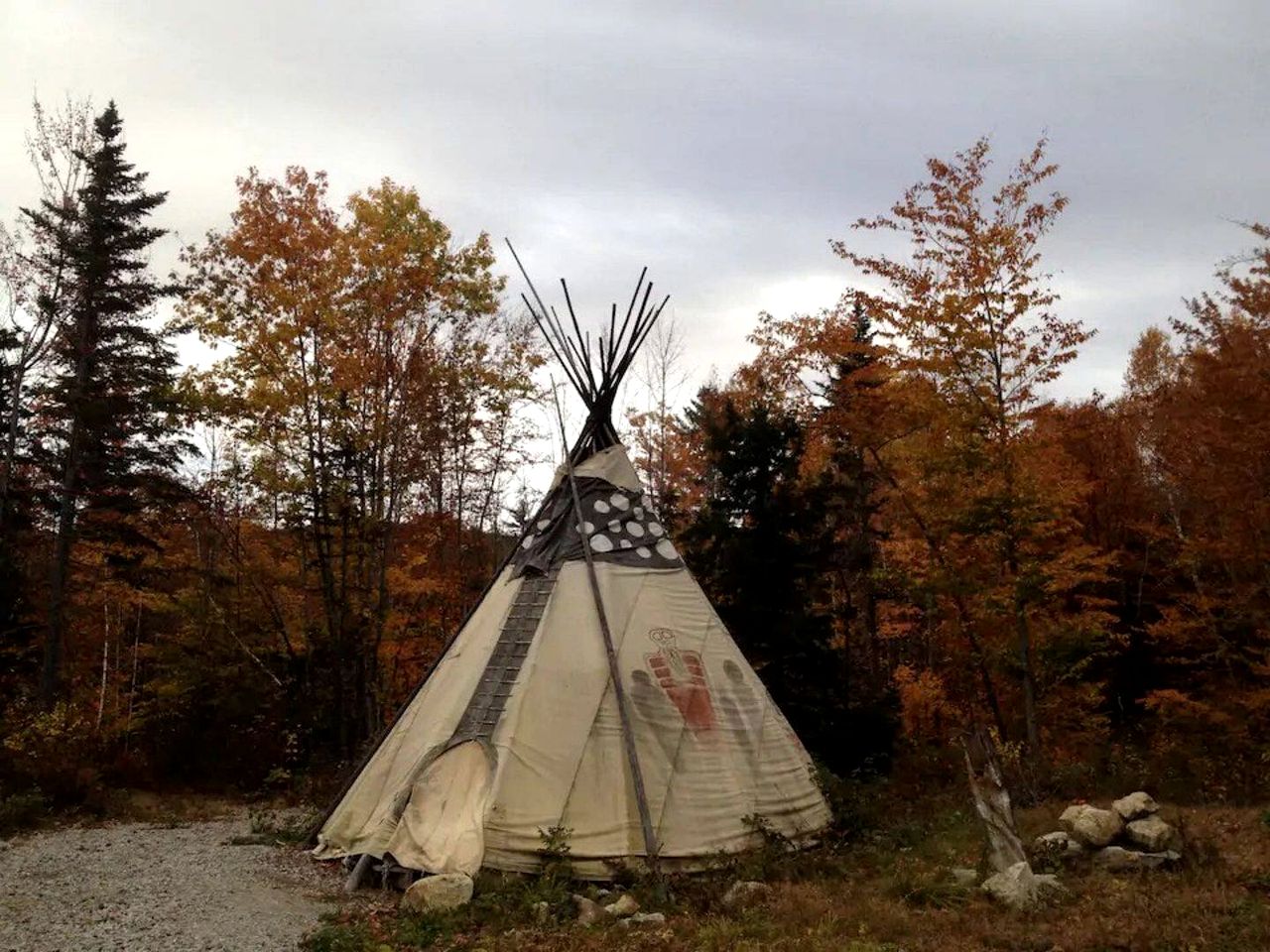 Authentic Tipi Set in the Stunning Woodland of the White Mountain National Forest, New Hampshire | Tipis (Chatham, New Hampshire, United States of Ame