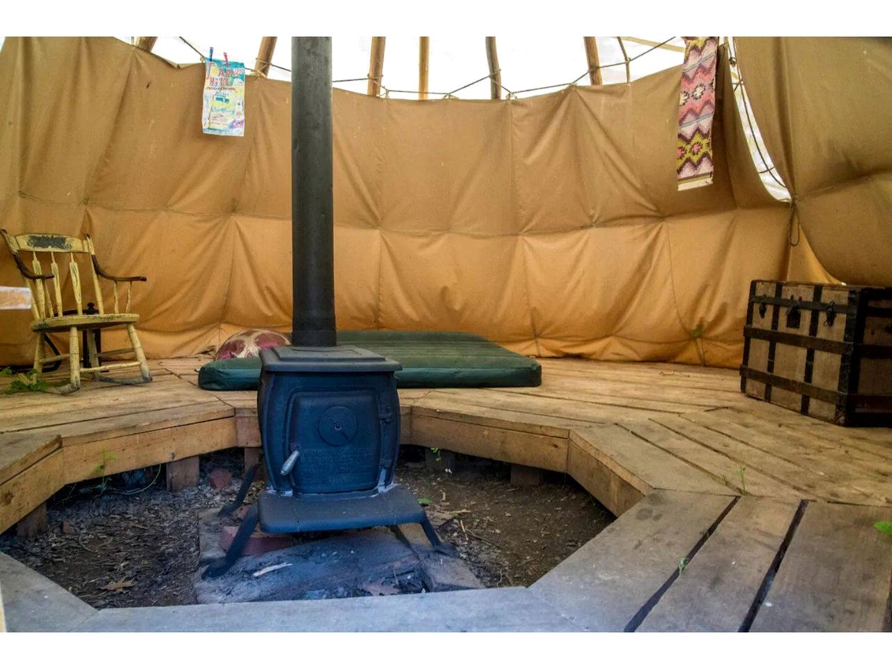 Authentic Tipi Set in the Stunning Woodland of the White Mountain National Forest, New Hampshire