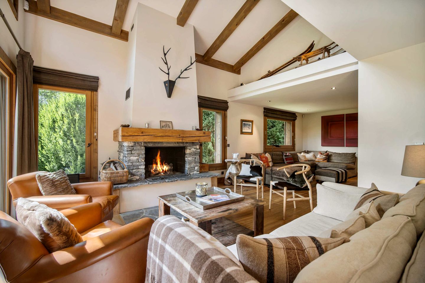 Luxurious Alpine Chalet with Cinema & Mont Blanc Views near Village of Megève, France