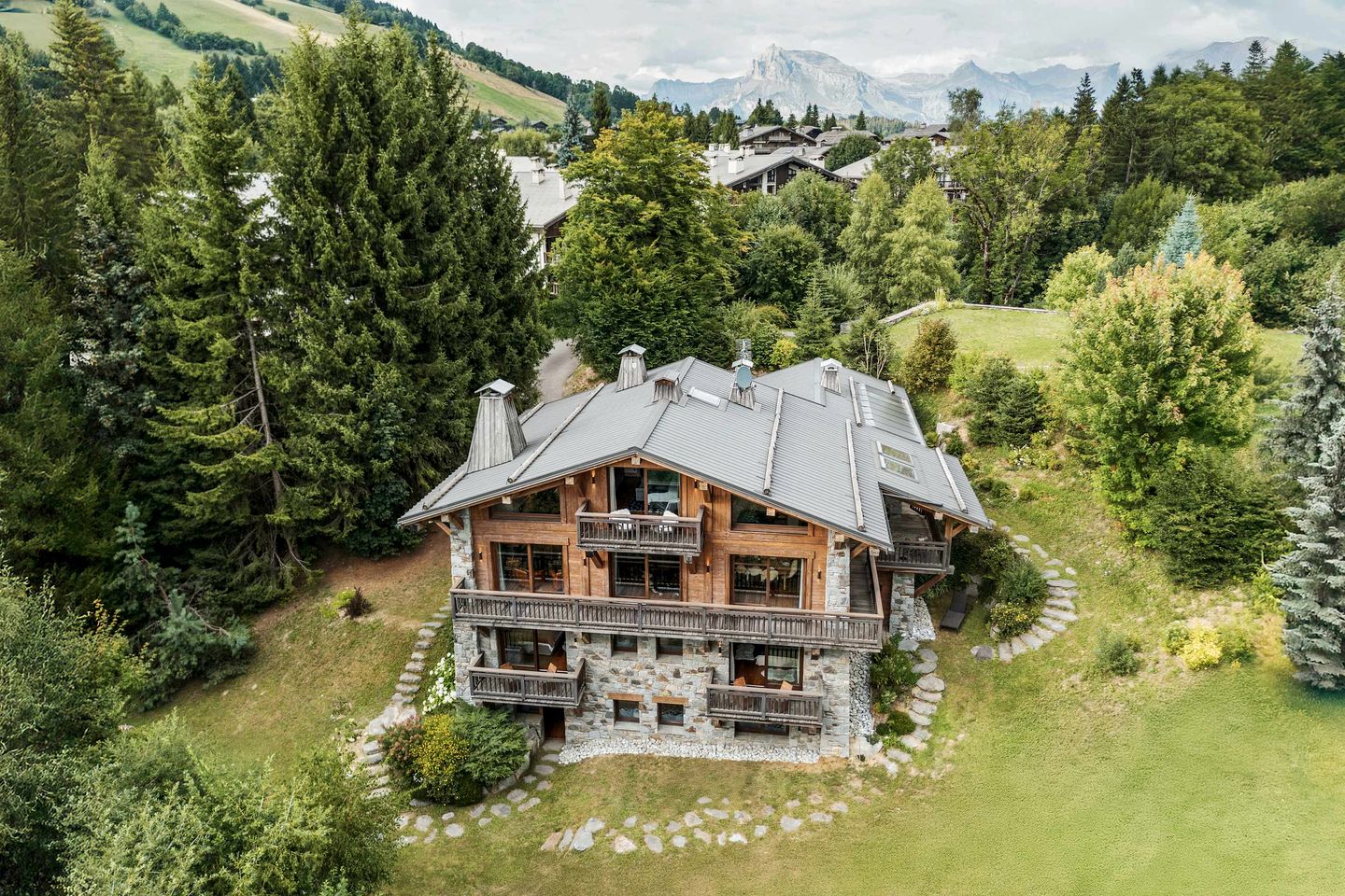 Luxurious Alpine Chalet with Cinema & Mont Blanc Views near Village of Megève, France