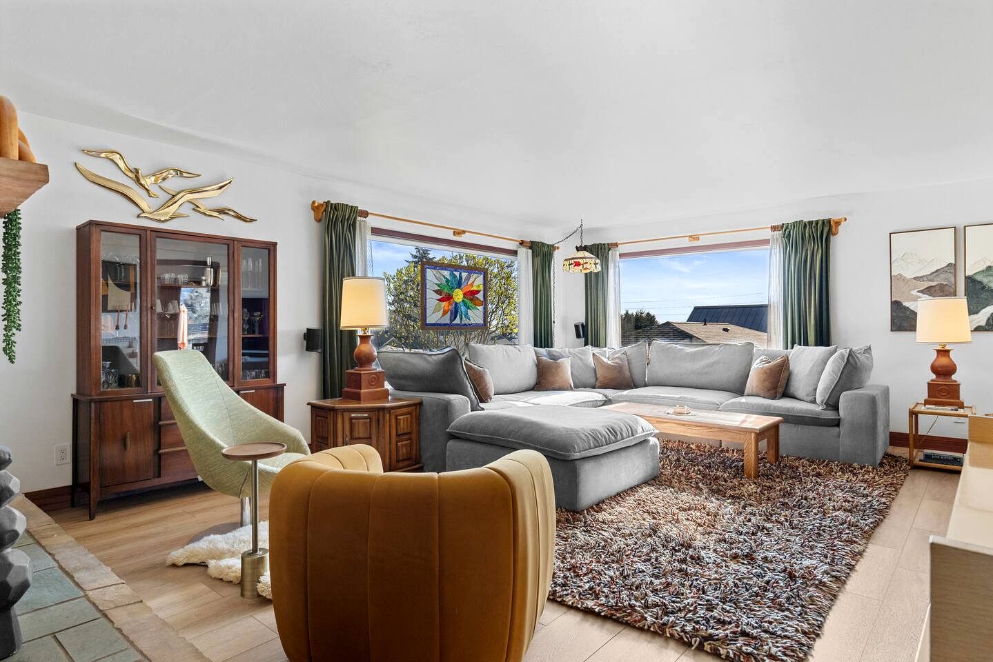Refined Mid-Century Retreat with Strait & Mountain Views near Olympic National Park, Port Angeles, Washington
